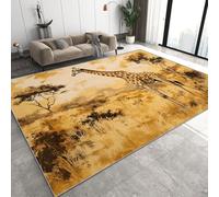Genérico Jirafa Retro Alfombras Salon Grande África Pradera Alfombras de habitacion Moderna Pelo Corto para Salón Alfombra de Juegos Dormitorio Felpudo Entrada Casa 60x90 cm D-421
