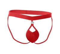 Genérico Jockstrap Hombre Sexy Hebilla Desmontable Ropa Interior Tejido Suave Elástico Transpirable Cinturón Ancho Elástico Cintura Baja Tanga Hombre Sexy Club Club Club para Gay Orgullo Month, rojo