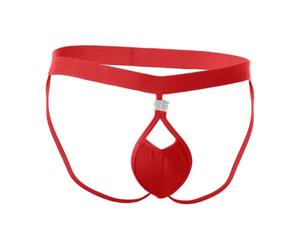 Genérico Jockstrap Hombre Sexy Hebilla Desmontable Ropa Interior Tejido Suave Elástico Transpirable Cinturón Ancho Elástico Cintura Baja Tanga Hombre Sexy Club Club Club para Gay Orgullo Month, rojo