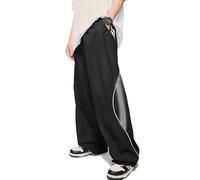 Genérico Jogging Baggy Hombre Pantalones de chándal de pierna ancha Pantalones Cargo Paracaídas de Jogging Baggy de gran tamaño Streetwear, Le Noir, 3XL
