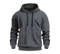 Genérico Jogging Hombre Conjunto Sudadera con capucha Slim Fit Casual Jersey Otoño Invierno Diario Cómodo No Estiramiento Color Puro Cremallera Traje Caliente Chándal Hombre, gris, XXL