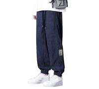 Genérico Jogging Pants Men de Trekking Pantalón Casual Hombre Pantalones Cargo para Elásticos Pantalon Pana de Pana Pantalon Chino Ancho Fashion Ropa Casual Hombre Azul Oscuro L