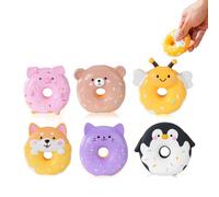 Genérico Jouets Couineurs Pour Chiens 5 Pièces, Donuts Animaux En Latex Pour Dentition Et Anti Ennui, Jouets Sonores Pour Chiot Jeu Intérieur Extérieur Jardin