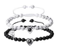 Genérico joyas con cuentas regalo joyas perlas de 8 mm, joya ajustable para mamá y hombres regalo mamá varias joyas, 12*12, ABS, No es una piedra preciosa