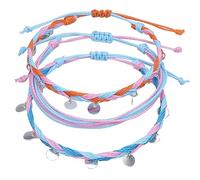Genérico Joyas Perlas Joyería Pulseras Cuerda Tobilleras Trenzadas Playa Tobilleras Lindas Amistad Pie Joyería para Mujeres Adolescentes Abuelita Joyería, talla única, cloth, No Gemstone