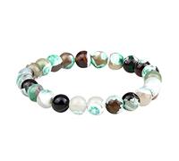 Genérico Joyas Pulsera Pulsera Pulsera Negro Anillos Fuego 8mm Pulsera para Hombres Joyería de Yoga Mensaje Mensajes Pulsera Joyería Joyería, talla única, Piedra, No es una piedra preciosa