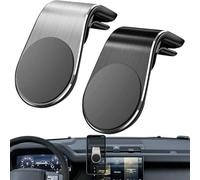 Genérico Joyeloo Phone Holder, Mobile Phone Navigation Magnetic Bracket, L Type 360° Rotatable Car Phone Mount, Non-Slip Vent Clip Magnetic Phone Holder, for Any Smartphone (Silver+Black)