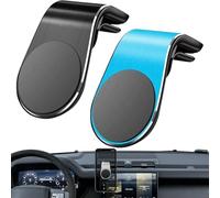 Genérico Joyeloo Phone Holder, Mobile Phone Navigation Magnetic Bracket, L Type 360° Rotatable Car Phone Mount, Non-Slip Vent Clip Magnetic Phone Holder, for Any Smartphone (Black+Blue)