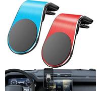 Genérico Joyeloo Phone Holder, Mobile Phone Navigation Magnetic Bracket, L Type 360° Rotatable Car Phone Mount, Non-Slip Vent Clip Magnetic Phone Holder, for Any Smartphone (Blue+Red)