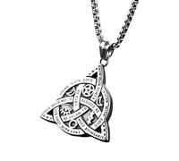 Genérico Joyería de para mujer, colgante de nudo Trinitys, collar de triquetra de diosas Triple ajustable, cadena hasta la clavícula, collar de aleación