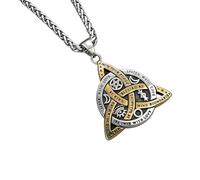 Genérico Joyería de para mujer, colgante de nudo Trinitys, collar de triquetra de diosas Triple ajustable, cadena hasta la clavícula, collar de aleación