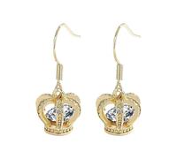 Generico Joyería Niña Comunión Sterling Silver Crown Drop Earrings For Woman Wedding Fashion Charm Jewelry With For You Fashion Accessories Creative Gift Joyería Encaje, Talla única, Metal, Sin piedra