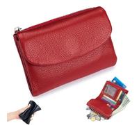 Genérico Joyfullygo Wallet, Unisex Pebble Leather Wallet, Unisex Soft Genuine Leather Coin Card Purse with Cash Slots Anti-Theft (#R)