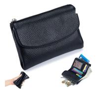 Genérico Joyfullygo Wallet, Unisex Pebble Leather Wallet, Unisex Soft Genuine Leather Coin Card Purse with Cash Slots Anti-Theft (#F)