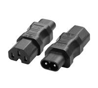 Genérico JSADZKJ C8 a C15 Adaptador de Corriente IEC 320 C8 Macho a C15 Hembra AC Adaptador Convertidor 8 Figura C8 a C15 3 Prong Extensión Adaptador de Corriente, para LED TV Cámara Impresora 2PCS