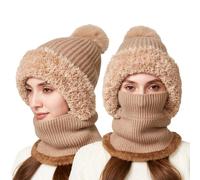 Genérico Juego Bufanda Gorro Y Guantes Mujer,Bufanda Y Gorro con Forro Polar CáLido para Invierno Ideal para Actividades Al Aire Libre En Climas FríOs