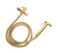 Genérico Juego de 1 Duchador de Inodoro de Latón Dorado con Tubo Flexible | Bidet Pulverizador para Wc, Instalación en Baño, Acabado Dorado, Salida de Agua a Presión, Uso Higiénico