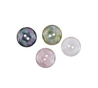 Genérico Juego de 10 Botones de Resina con diseño Floral Vibrante, 11,5/15/20 mm, Redondos perlados de 2 Agujeros for decoración de Camisas, suéteres y Vestidos.(Black,20mm-0.79in-10pcs)