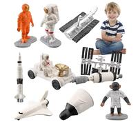 Genérico Juego De 10 Figuras De Astronautas En Miniatura - Modelos De Astronautas Espaciales | De Mesa Versátil, Decoración De Tartas para De Cumpleaños Infantiles Y Decoración Interior De A