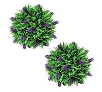 Genérico Juego de 2 Bolas de boj Artificial con Lavanda 28 cm,Casa y jardín,Decoración,Flora artificial-41623