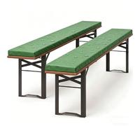 Genérico Juego De 2 Cojines para Bancos De Cervecería Almohadillas De Asiento Impermeables para Conjuntos De Mesas Bancos Interiores Exteriores Fundas Lavables Carpas De Fiesta,Verde,200x23x4cm