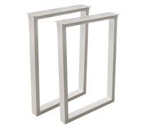 Genérico Juego de 2 Patas de Mesa de Acero Resistentes de Tubo Industrial para Bricolaje, Mesa de Comedor o de Centro, Banco de Trabajo, Color Blanco, 70 cm (27,6" x 72 cm (28,3")