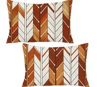 Genérico Juego de 2 Terciopelo Funda de Cojine, 40x80cm Raya Funda de Almohada del Sofá, Algodon Marrón Fundas Cojines - Fundas Cojin para Cama - Protector de Almohada para Sofá Cama Hogar YF-2348