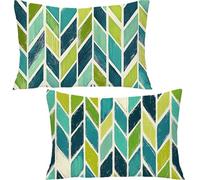 Genérico Juego de 2 Terciopelo Funda de Cojine, 50x70cm Raya Funda de Almohada del Sofá, Algodon Verde Fundas Cojines - Fundas Cojin para Cama - Protector de Almohada para Sofá Cama Hogar YF-2399