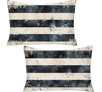 Genérico Juego de 2 Terciopelo Funda de Cojine, 60x80cm Retro Funda de Almohada del Sofá, Algodon Raya Fundas Cojines - Fundas Cojin para Cama - Protector de Almohada para Sofá Cama Hogar YF-2262