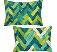 Genérico Juego de 2 Terciopelo Funda de Cojine, 60x80cm Verde Funda de Almohada del Sofá, Algodon Raya Fundas Cojines - Fundas Cojin para Cama - Protector de Almohada para Sofá Cama Hogar YF-2401