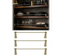 Genérico Juego de 3 barandillas Decorativas de latón para estantes de Cocina, Barras metálicas Antideslizantes con 2 barrotes (21 cm) - Barandilla Elegante para Organiza