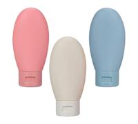 Genérico Juego de 3 Botellas Exprimibles de Plástico de 60ml para Viaje, Rellenable Prueba de Fugas, Ideales para Artículos de Tocador en Desplazamientos