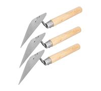 Genérico Juego de 3 Llanas para Albañilería de Acero Inoxidable con Mango de Madera Llana Triangular para Hormigón y Yeso Herramienta Práctica para Revestimientos y Mortero