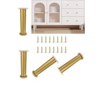 Genérico Juego de 4/8/12 Patas niveladoras Ajustables for Muebles - Almohadillas universales con Tornillos for mesas, Camas, sofás, armarios y escritorios inestables(Gold,12 Pieces_8CM)