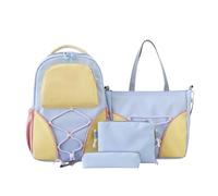 Generico Juego de 4 mochilas escolares - Fackpack con de tutoría correspondiente y A | Para la escuela o viajes | Juego de mochilas para estudiantes | Bookbag, Tote Tutoría Extra Y