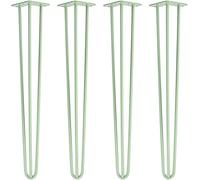 Genérico Juego de 4 Patas de Mesa de Acero Verde de 34 Pulgadas para Bricolaje, Patas de Metal industriales para Escritorio o Mesa de Comedor.