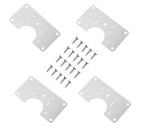 Genérico Juego de 4 Placas de Reparación de Bisagra de Acero Inoxidable para Puertas de Armarios Soporte de Unión Tornillos Incluidos Kit de Instalación para Reparación de Puertas de
