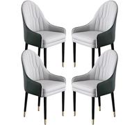 Genérico Juego de 4 sillas Comedor Cuero Microfibra con Respaldo ergonómico y Patas Madera Haya Silla recepción(Q)