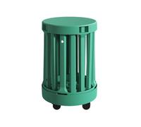 Genérico Juego de 4 taburetes apilables Redondos de plástico multifuncionales con Ruedas, mesas auxiliares Nido y sillas de Comedor for Cocina, salón y Bar. Sin Montaje(Green)