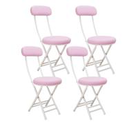 Generico Juego de 4 taburetes plegables, sillas portátiles acolchadas para exteriores, taburetes de bar redondos para fiestas en el jardín, picnics, camping, diseño ligero y plegable para ahorrar