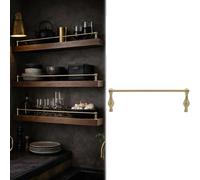 Genérico Juego de 5 Barras de latón para barandilla de estantes de Cocina, barandilla metálica anticaída para armarios, Valla Decorativa con 2 barrotes, 45 cm/1,47 pies,