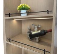 Genérico Juego de 6 barandillas Decorativas Modernas Negras para estantes, 32 Pulgadas, Ideales para armarios, zapateros y baños. CREA un Cerco Seguro y Evita caídas (Ajustables de 14 a 42 Pulgadas).