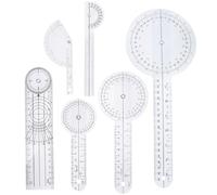 Genérico Juego de 6 Goniómetros Médicos de Plástico Transparente para Fisioterapia Regla Angular y Transportador Rotatorio para Medición de Articulaciones como Dedos y Columna Vertebral