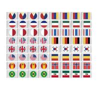 Generico Juego de 64 azulejos americanos - con diseño de bandera, 34 mm de marcha, juego Mahjong, colección de diseños, paquete de azulejos, paquetes de bandera, junto al mar