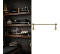 Genérico Juego de 8 Barras de barandilla de latón anticaída para estantes de Cocina - Barandilla Decorativa de Metal con 2 barrotes, 45 cm/1,47 pies, Ideal para armarios