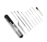 Genérico Juego de 8 Pinzas para Limpiar el Oído de Acero Inoxidable con Caja de Almacenamiento, Tamaño Portátil y Diseño Resistente para Masaje y Limpieza Eficaz