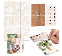 Genérico Juego de Acuarelas de Bolsillo | Set de Acuarelas para Principiantes para Libro de Trabajo - Kit de Pintura Portátil | para Viajes, Exteriores, Diario Creativo y Familia