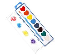 Generico Juego de acuarelas de tema corazón - Kit de pintura lavable para manualidades, juego de garabatos portátil - Para niños, escuela, casa, cumpleaños, talleres artísticos San