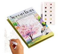 Generico Juego de acuarelas - Materiales plegables para dibujo y coloración | Mini juego de acuarelas portátil | Para niños principiantes adultos casa escuela