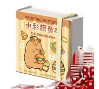 Genérico Juego De Acuarelas Portátil - 12 Cuadrículas Suministros De Arte Para Dibujos Animados - Kit De Acuarelas Portátil | Viajes Hogar Manualidades Estudio Exterior Escuela Cerámica Coche